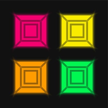 Art four color glowing neon vector icon clipart