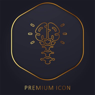 Beyin altın çizgisi prim logosu veya simgesi