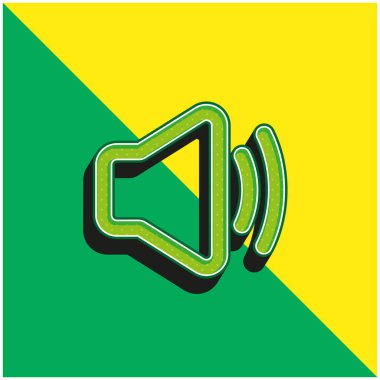 Ses Yeşili ve Sarı Modern 3D vektör simgesi logosu