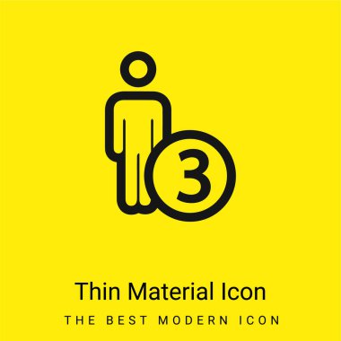3 Persons Or Person Number Three Symbol minimal bright yellow material icon clipart
