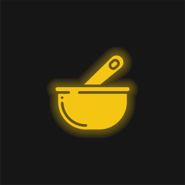 Kase sarı parlak neon simgesi