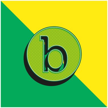 Bloson Logosu Yeşil ve Sarı 3D vektör simgesi