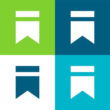 Yer imi Düz 4 renk minimal simgesi seti