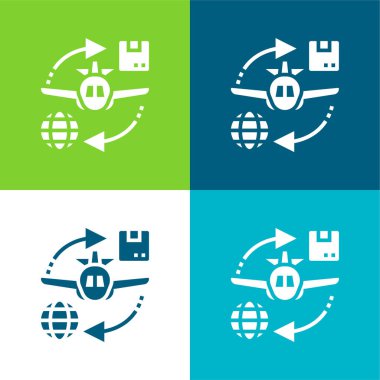 Hava Düzlemi Düz 4 renk en küçük simge kümesi