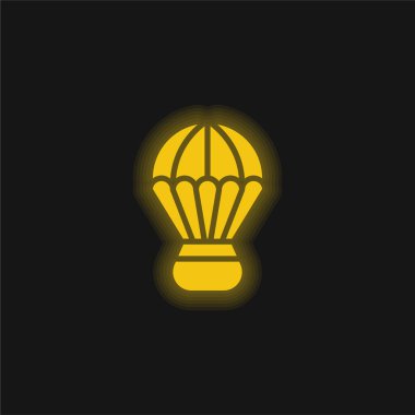 Adventure Sports yellow glowing neon icon clipart