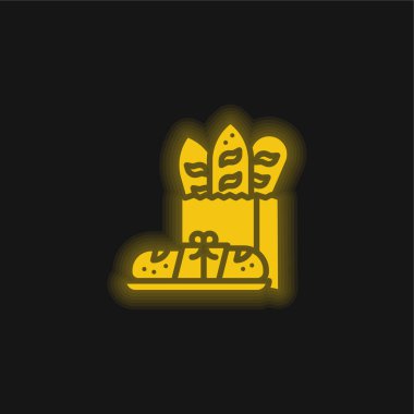 Baget sarısı parlak neon simgesi