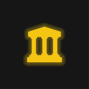 Banka Sembolü Sarı parlak neon simgesi