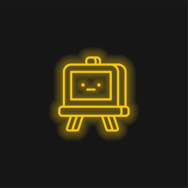 Tahta sarısı parlak neon simgesi