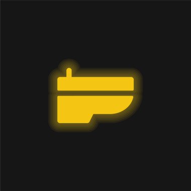 Bidet sarı parlak neon simgesi
