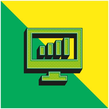 Analizler yeşil ve sarı modern 3d vektör simgesi logosu