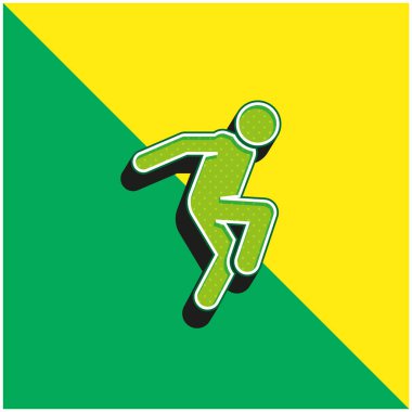 Breakdance Yeşil ve Sarı 3D vektör simgesi logosu