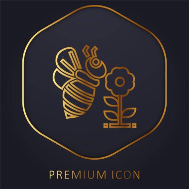 Arı altın çizgisi prim logosu veya simgesi