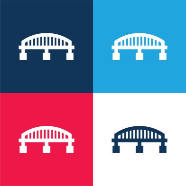 Köprü mavi ve kırmızı dört renk en küçük simge kümesi