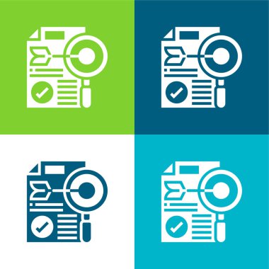 Doğruluk Düz 4 renk en az simge kümesi