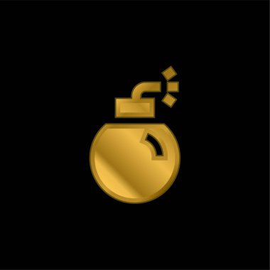 Bomba altın kaplama metalik simge veya logo vektörü