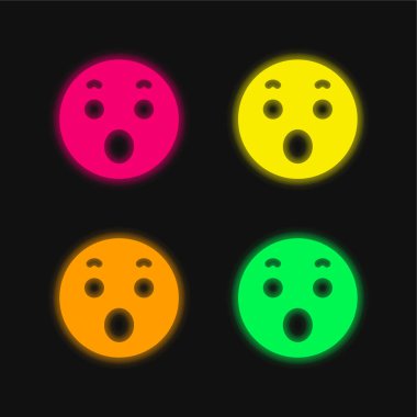 Şaşırtıcı dört renkli neon vektör simgesi