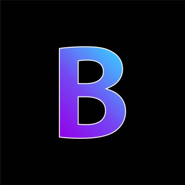 Bold Button Of Letter B Symbol blue gradient vector icon clipart