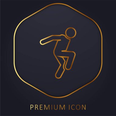 Breakdance altın çizgisi prim logosu veya simgesi