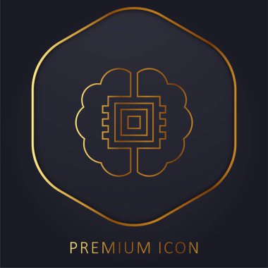 Beyin altın çizgisi prim logosu veya simgesi