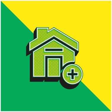 Yeşil ve sarı modern 3d vektör simgesi ekle