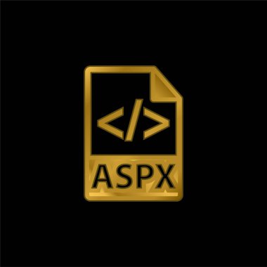 ASPX Dosya Biçimi altın kaplama metalik simge veya logo vektörü