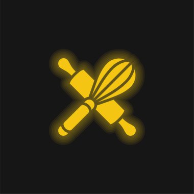 Baking yellow glowing neon icon clipart