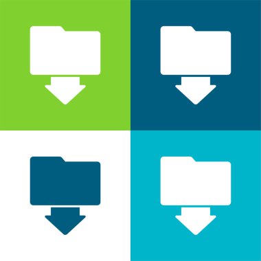 Ok Düz 4 renk en küçük simge kümesi