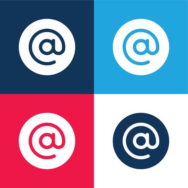 Mavi ve kırmızı dört renk en küçük simge kümesinde