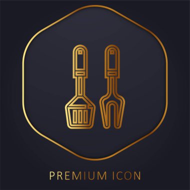 Bbq Ekipmanı Altın Hat prim logosu veya simgesi