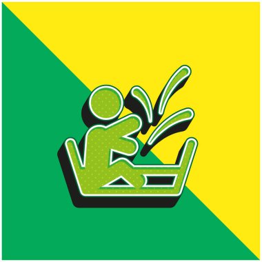 Bath Green ve sarı modern 3d vektör simgesi logosu