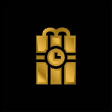 Bomba altın kaplama metalik simge veya logo vektörü