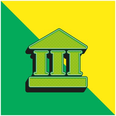 Yeşil ve sarı modern 3D vektör simgesi logosu