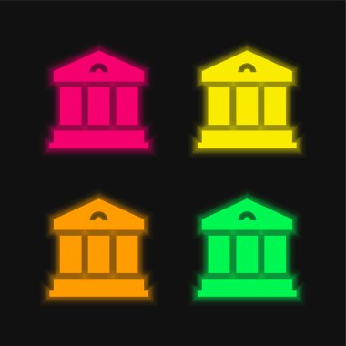 Dört renk parlayan neon vektör simgesini kaydet