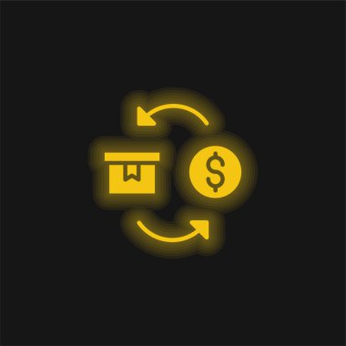 Kutu sarısı parlak neon simgesi