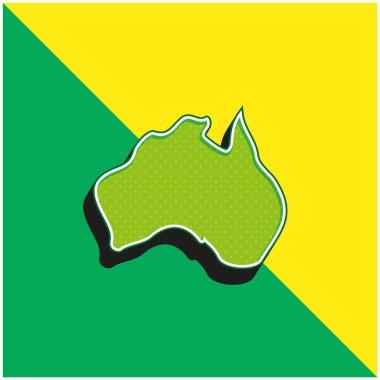 Avusturalya Yeşil ve Sarı modern 3d vektör simgesi logosu
