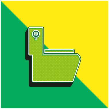 Bathroom Green and yellow modern 3d vector icon logo clipart