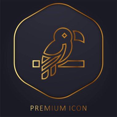 Kuş altın çizgisi premium logosu veya simgesi
