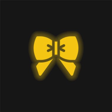 Baş sarı parlak neon simgesi