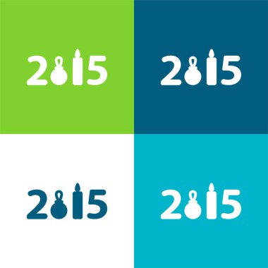 2015 Düz 4 renk en küçük simge seti