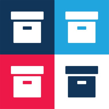 Arşiv İçi Dolu Kutu mavi ve kırmızı En az dört renk simgesi