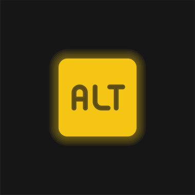 Alt sarı parlak neon simgesi