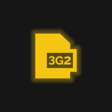 3g2 sarı parlak neon simgesi