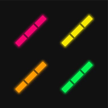 Bo dört renk parlayan neon vektör simgesi