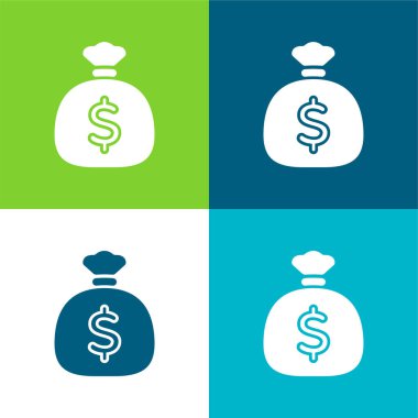 Büyük Para Çantası Düz 4 renk minimal simge seti