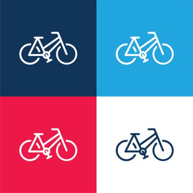 Bisiklet mavi ve kırmızı dört renk en az simge kümesi