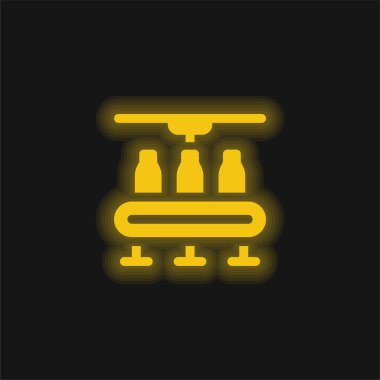 Sarı parlak neon ikon şişeler