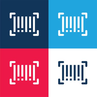 Barkod mavi ve kırmızı dört renk en küçük simge kümesi