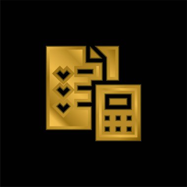 Muhasebe altın kaplama metalik simge veya logo vektörü