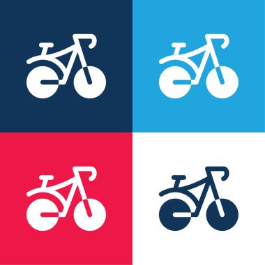 Bisiklet mavi ve kırmızı dört renk en az simge kümesi