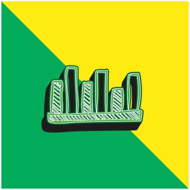 Karşılaştırma Yeşil ve Sarı 3D vektör logosunun Çubukları Grafiği
